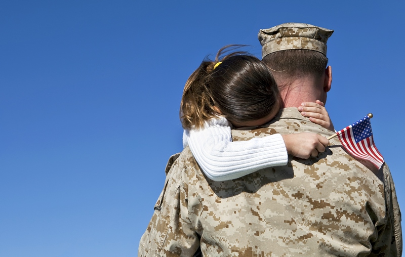 veteran dad and daughter