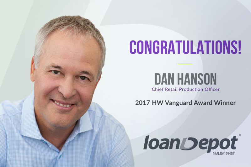 Dan Hanson loanDepot Housingwire Vanguard Award 2017